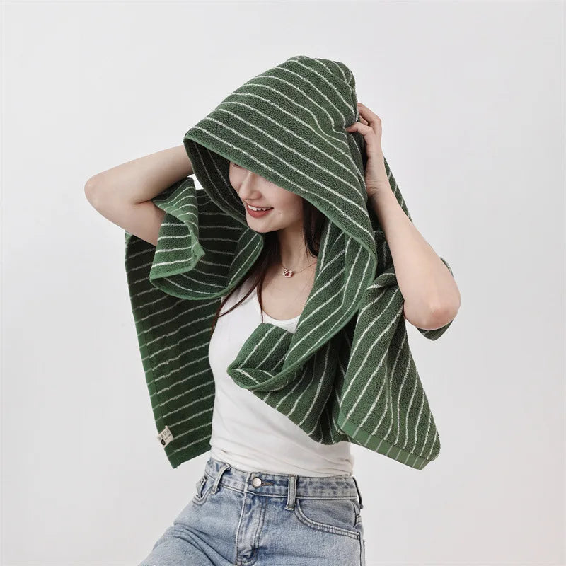 Retro Striped Combed  Cotton Towel  Face Towel and  Bath towel