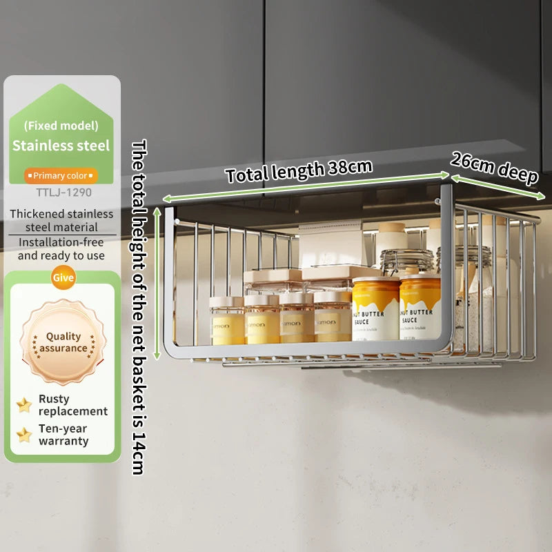 Stainless Steel  Hanging Basket Storage Bathroom or Kitchen