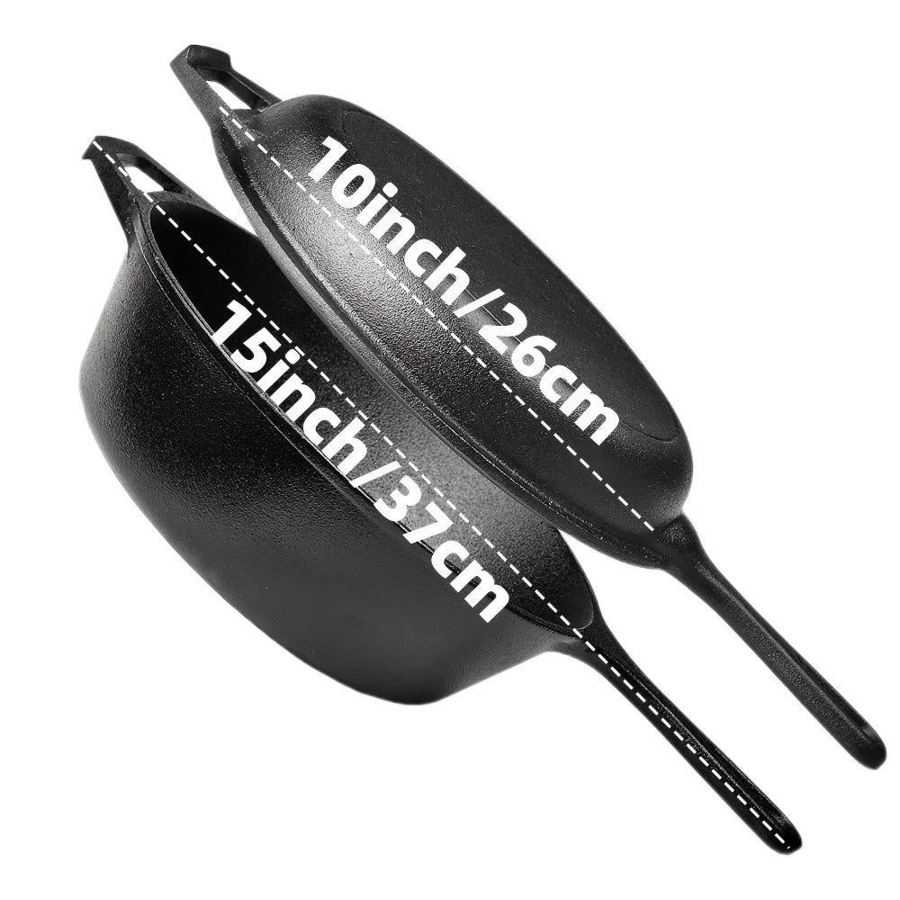 3-Piece Cast Iron Skillet Set (6/8/10 Inch) - Pre-Seasoned, Non-Stick,