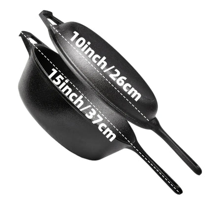 3-Piece Cast Iron Skillet Set (6/8/10 Inch) - Pre-Seasoned, Non-Stick,