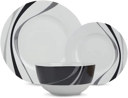 18-Piece Dinnerware Set for 6, Microwave & Dishwasher Safe