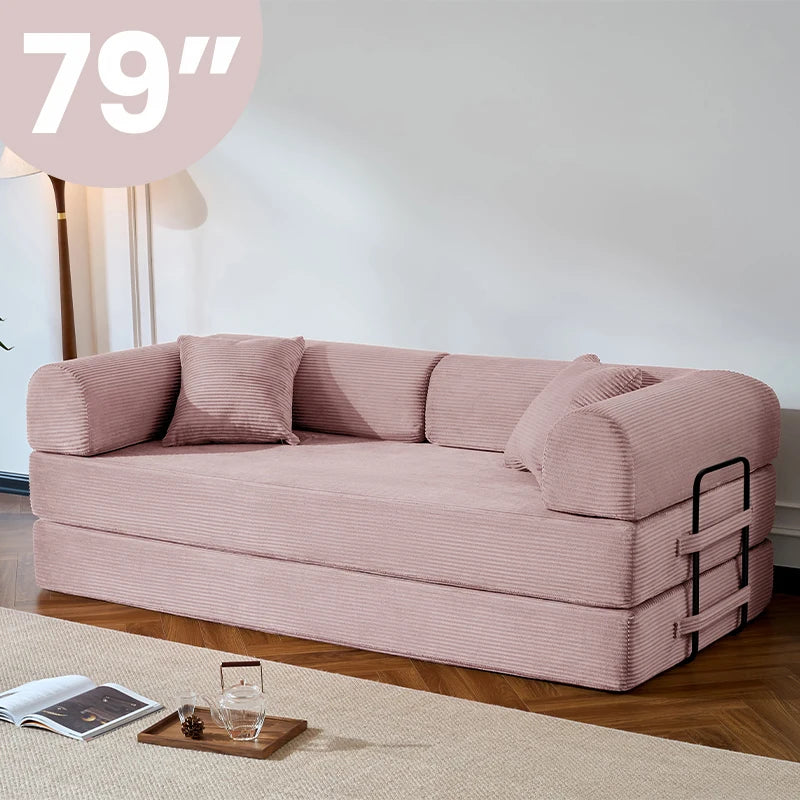 79’’  Convertible Sofa Bed Corduroy Upholstered, Loveseat Sleeper