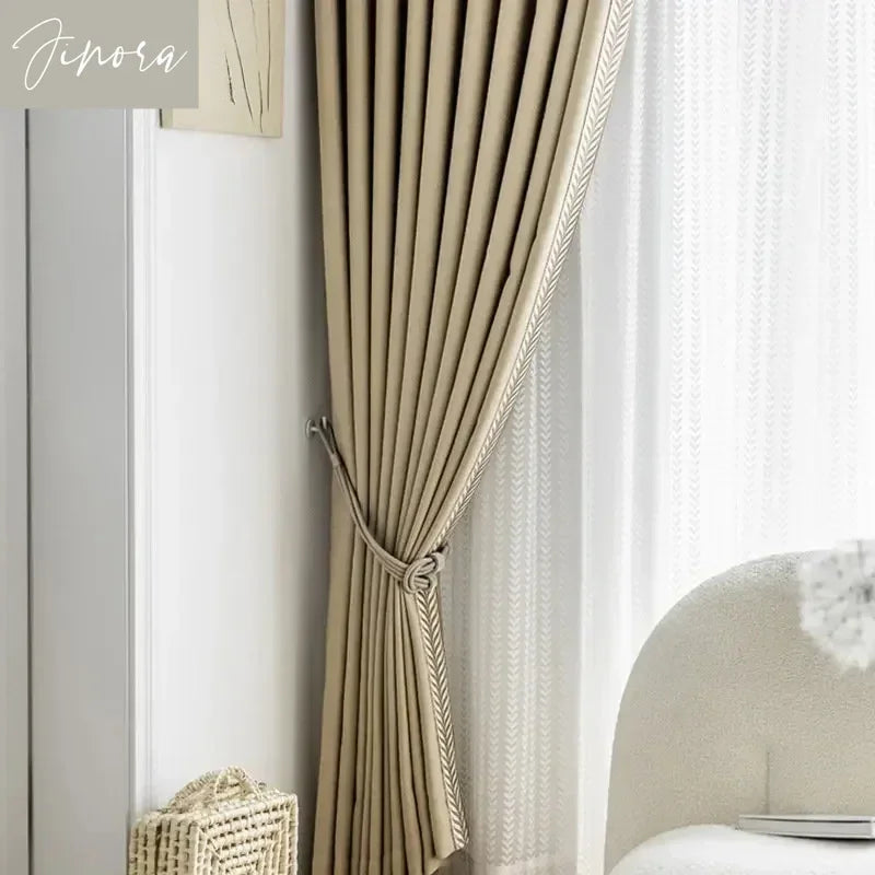 Jacquard Luxury Curtains for Living Dining Room Bedroom  American Modern High Quality Blackout Lace Window Curtain Tulle Custom