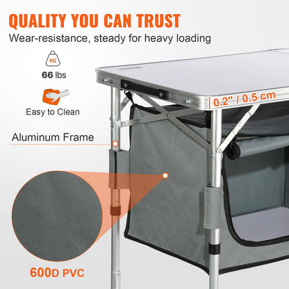 Camping Kitchen Table Quick set-up Picnics BBQ Camping RV Traveling