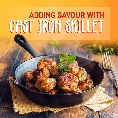 3-Piece Cast Iron Skillet Set (6/8/10 Inch) - Pre-Seasoned, Non-Stick,