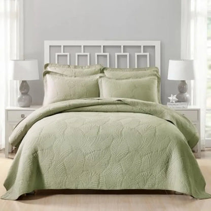 Tropical Palm Tree King Size Quilt Set  Quilted Bedding Lightweight