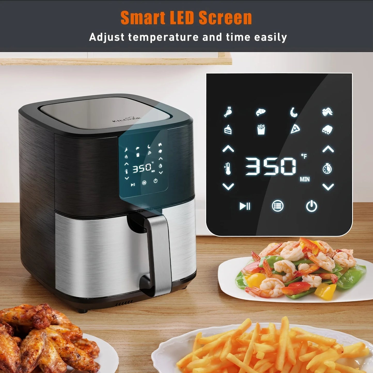 Large Air Fryer, 1500W 7QT, Digital Touch Screen,