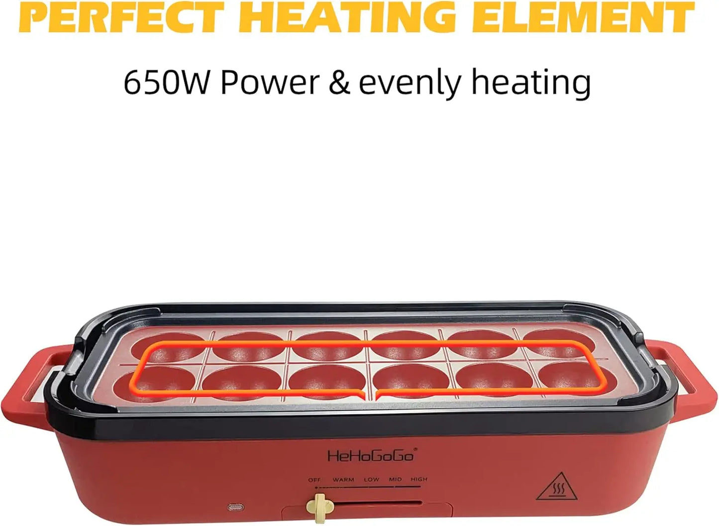 Multifunctional Electric Griddle with 3 Pans for Takoyak