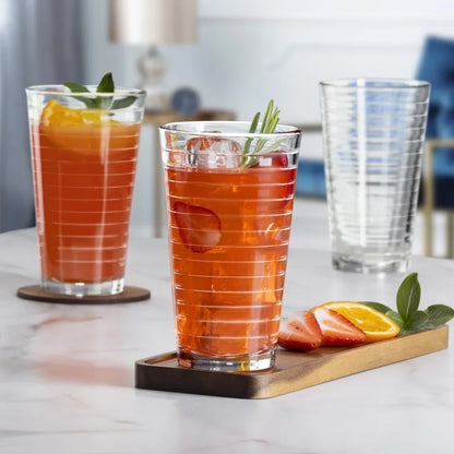 8-Piece Set  Drinking Glasses  Stackable Durable Dishwasher Safe
