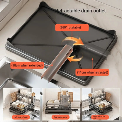 Stainless Steel Dish Drying Rack  Over Sink Plate Drainer Storage