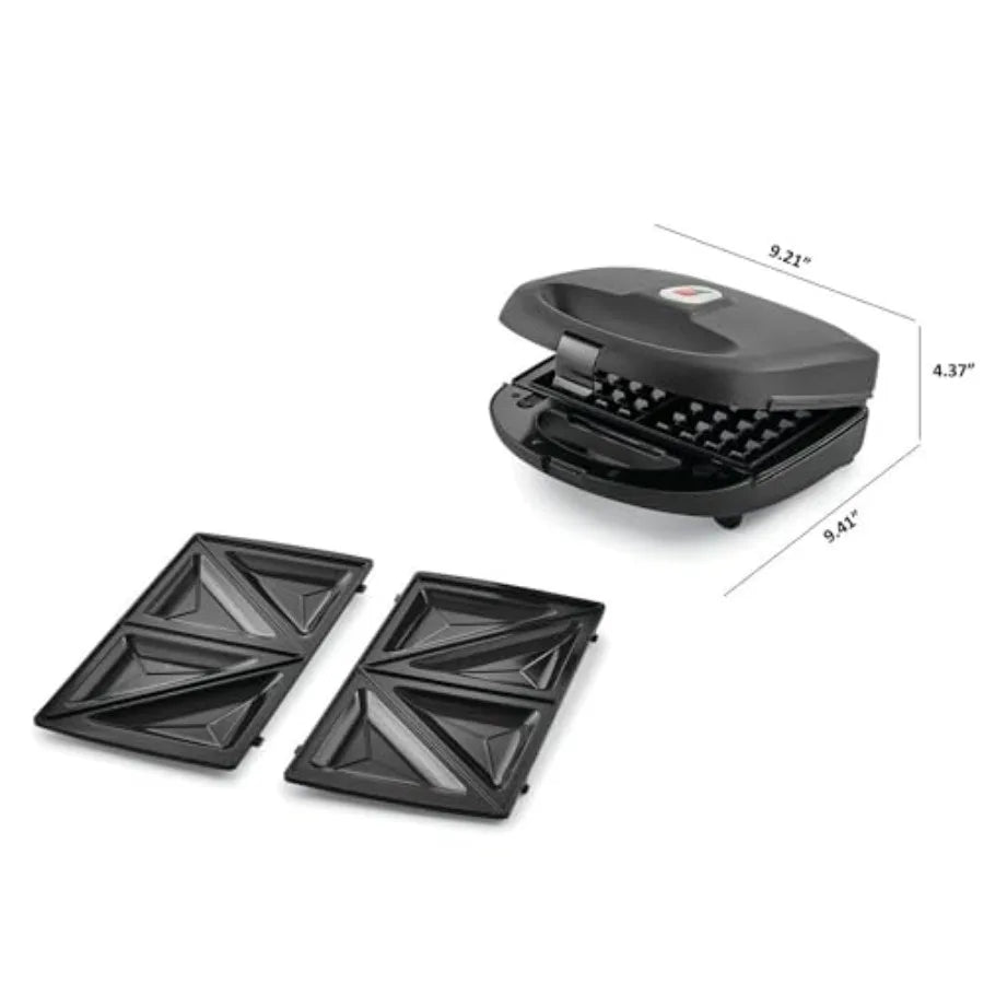 2 Slice Waffle  And Sandwich Maker Ceramic Nonstick  Removable Plates