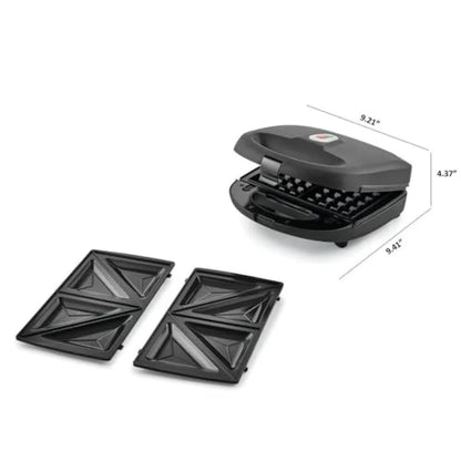 2 Slice Waffle  And Sandwich Maker Ceramic Nonstick  Removable Plates