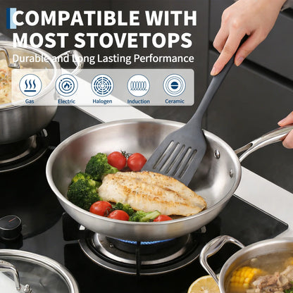 Stainless Steel 11-Piece Cookware Set with Lids, Frying Pans, Saute Pan & Stock Pot
