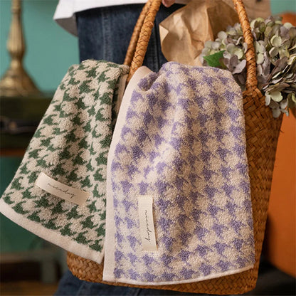 Absorbent Towel Classic Plaid Pure Cotton Bath Towel  Soft Face Towel