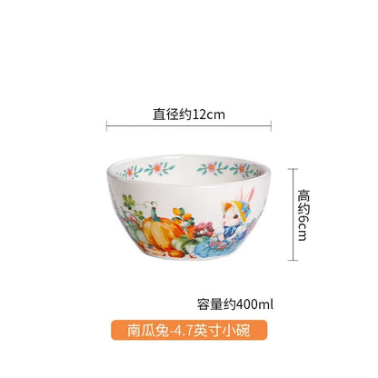Creative Pumpkin Rabbit Pattern Tableware Garden Style Ceramic