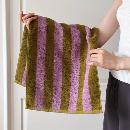 Retro Striped Combed  Cotton Towel  Face Towel and  Bath towel