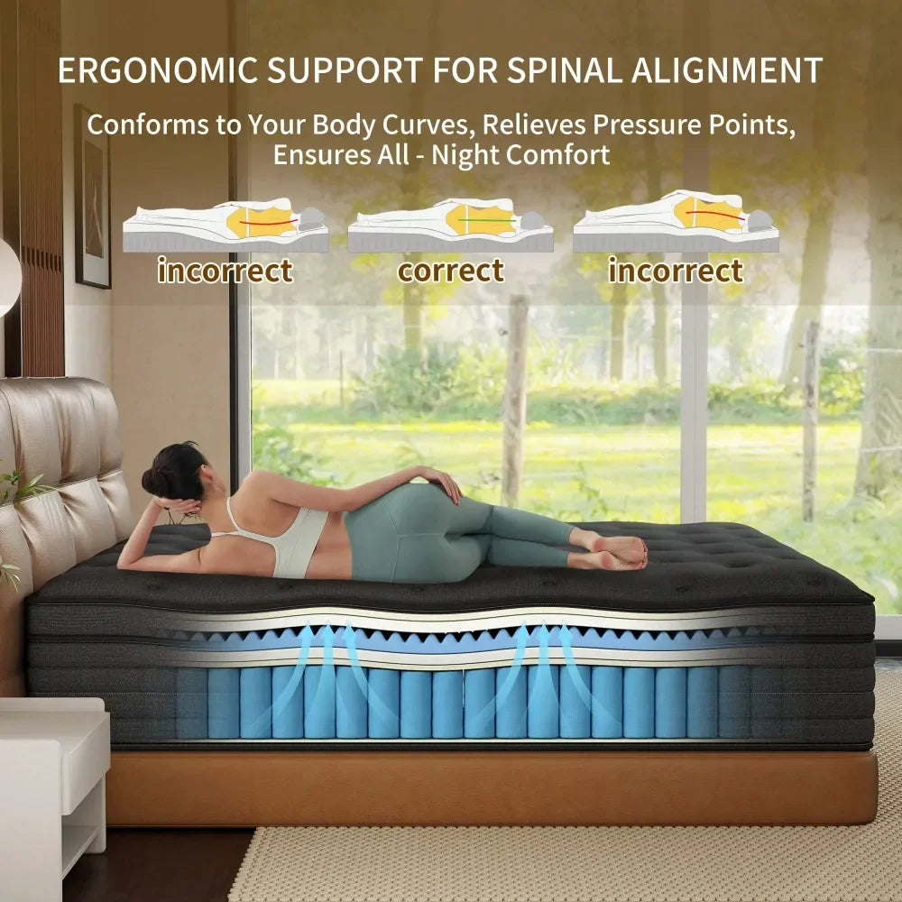 High Quality 4 sizes Gel Memory Foam Medium Firm  Mattress