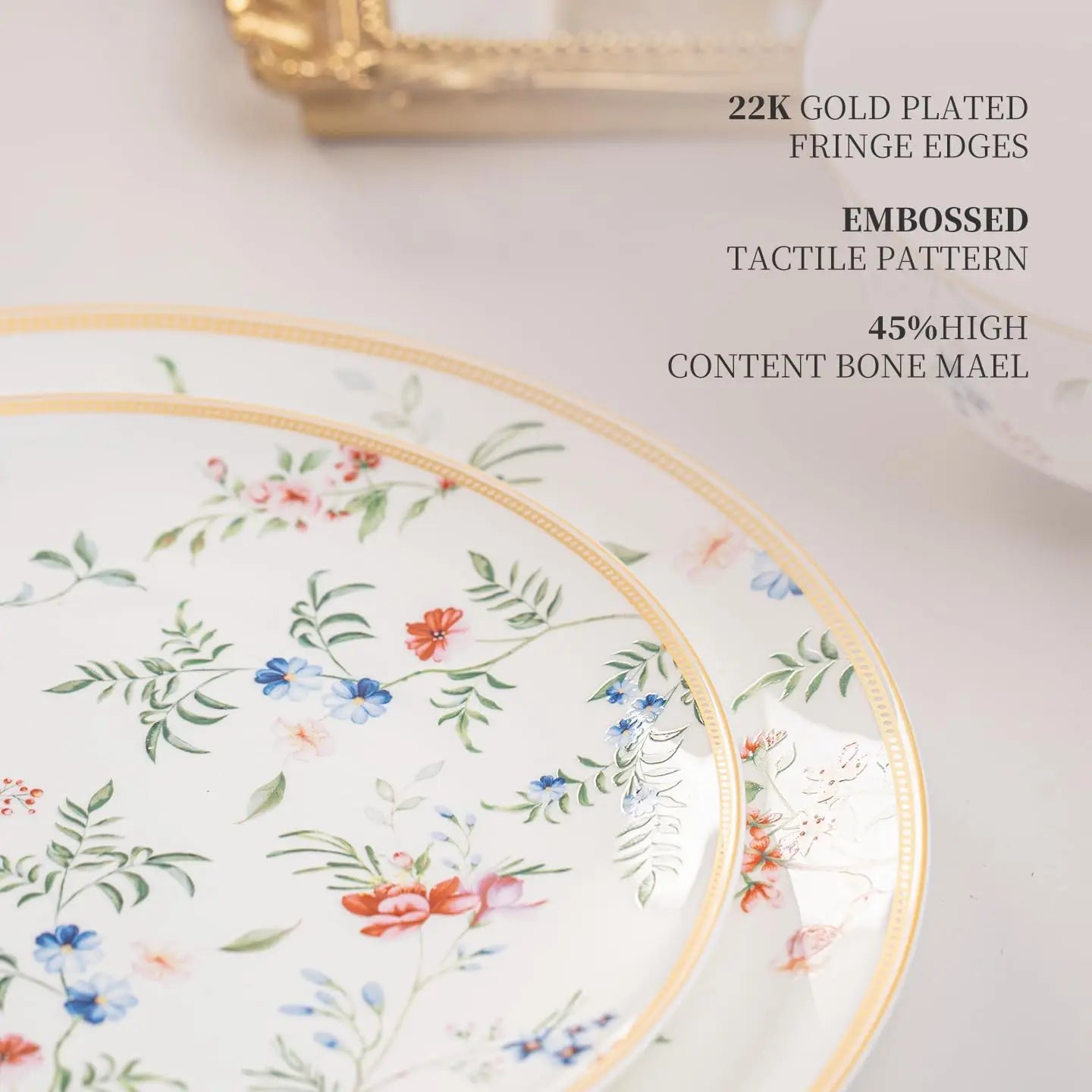 Bone China 12-Pieces Dinnerware Sets,  Chip and Crack Resistant, Dishwasher & Microwave Safe