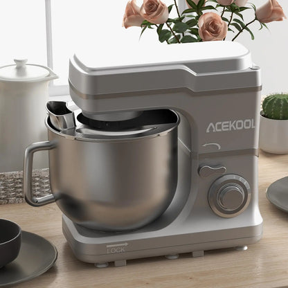 7.5Qt Electric Dough Mixer, Tilt-Head  With Stainless Steel Bowl & Attachments