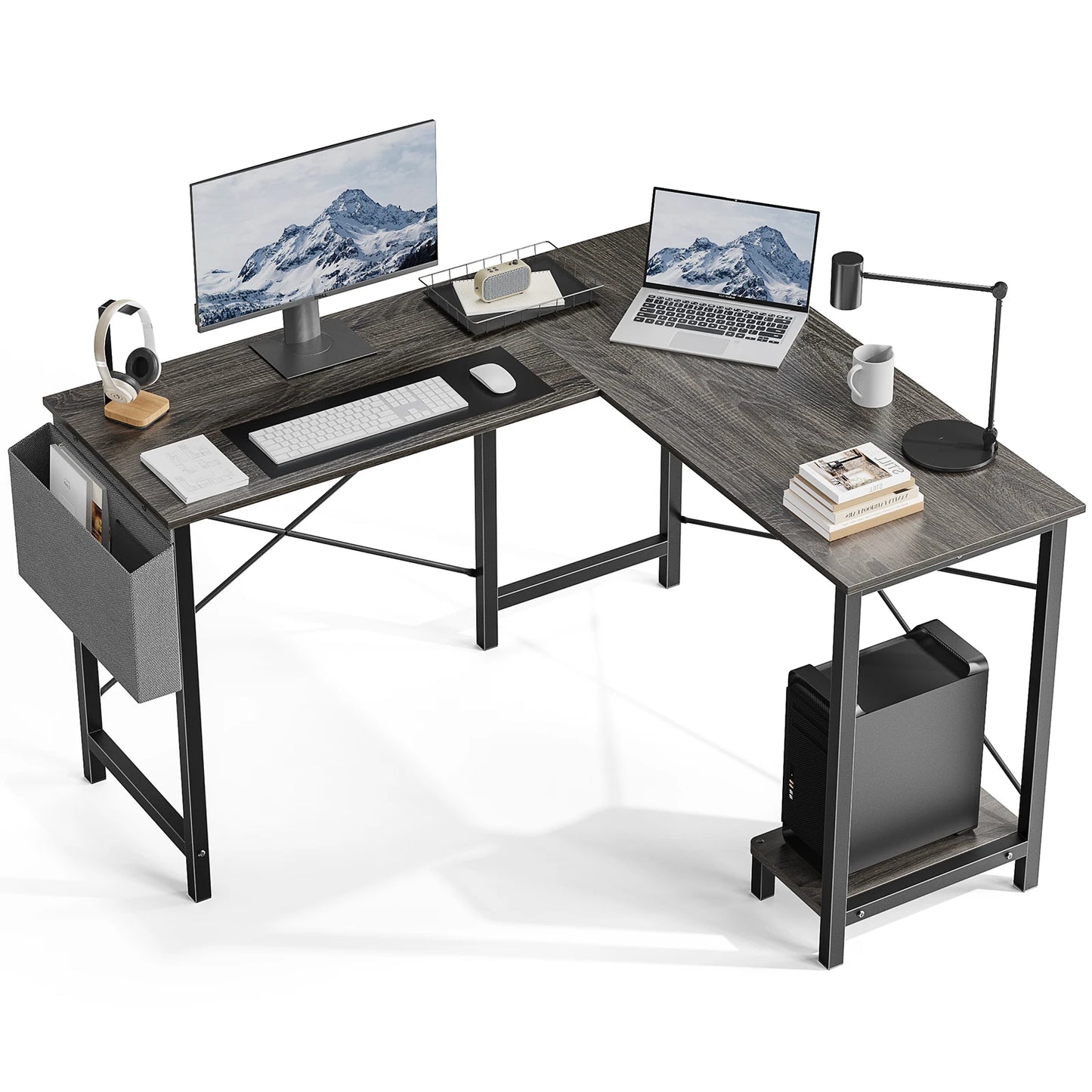 JHK Gaming Corner 50 Inch  Storage Shelf & Side Bag for Home Office