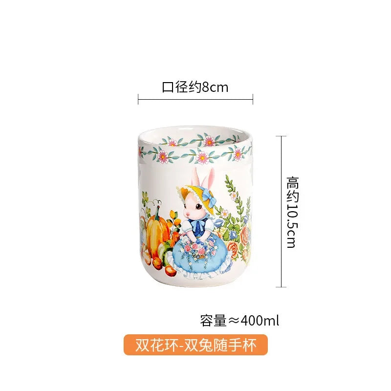 Creative Pumpkin Rabbit Pattern Tableware Garden Style Ceramic