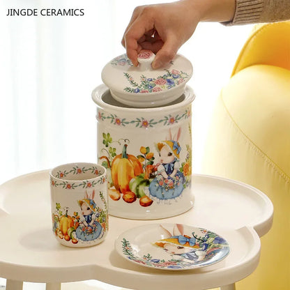 Creative Pumpkin Rabbit Pattern Tableware Garden Style Ceramic