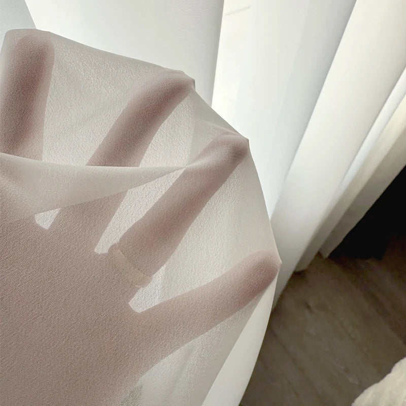Solid White Tulle Luxurious Chiffon Sheer Window Curtains
