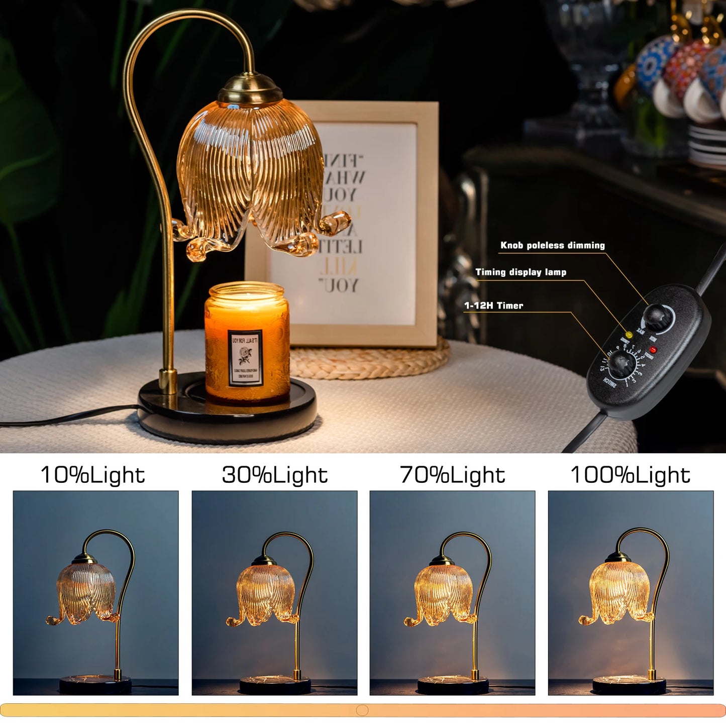 Tulip Flower Warm Candle Lamp French  Lamp
