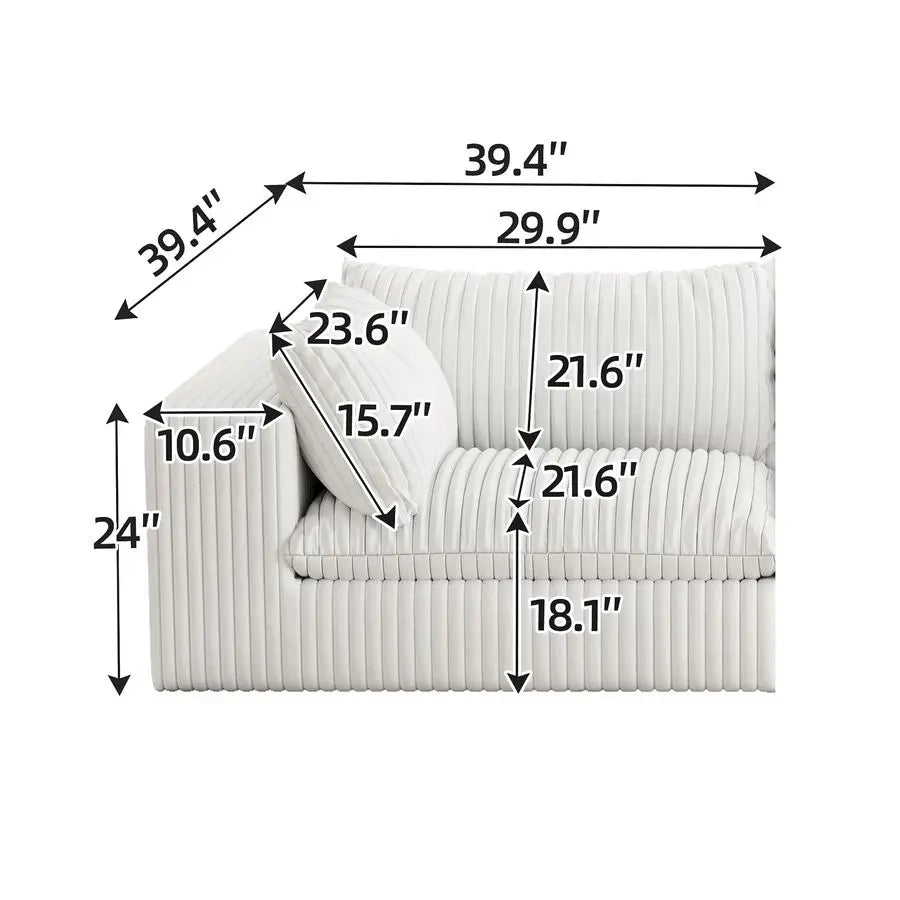 Cloud Modular Sofa, 8 Seater,  U Shaped with Ottoman