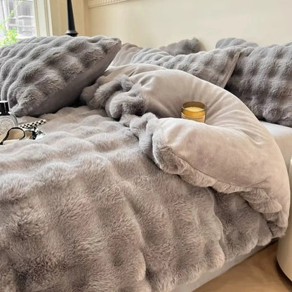 Faux Rabbit Fleece Blanket -  6 lbs Faux Rabbit Fleece- Bedspread