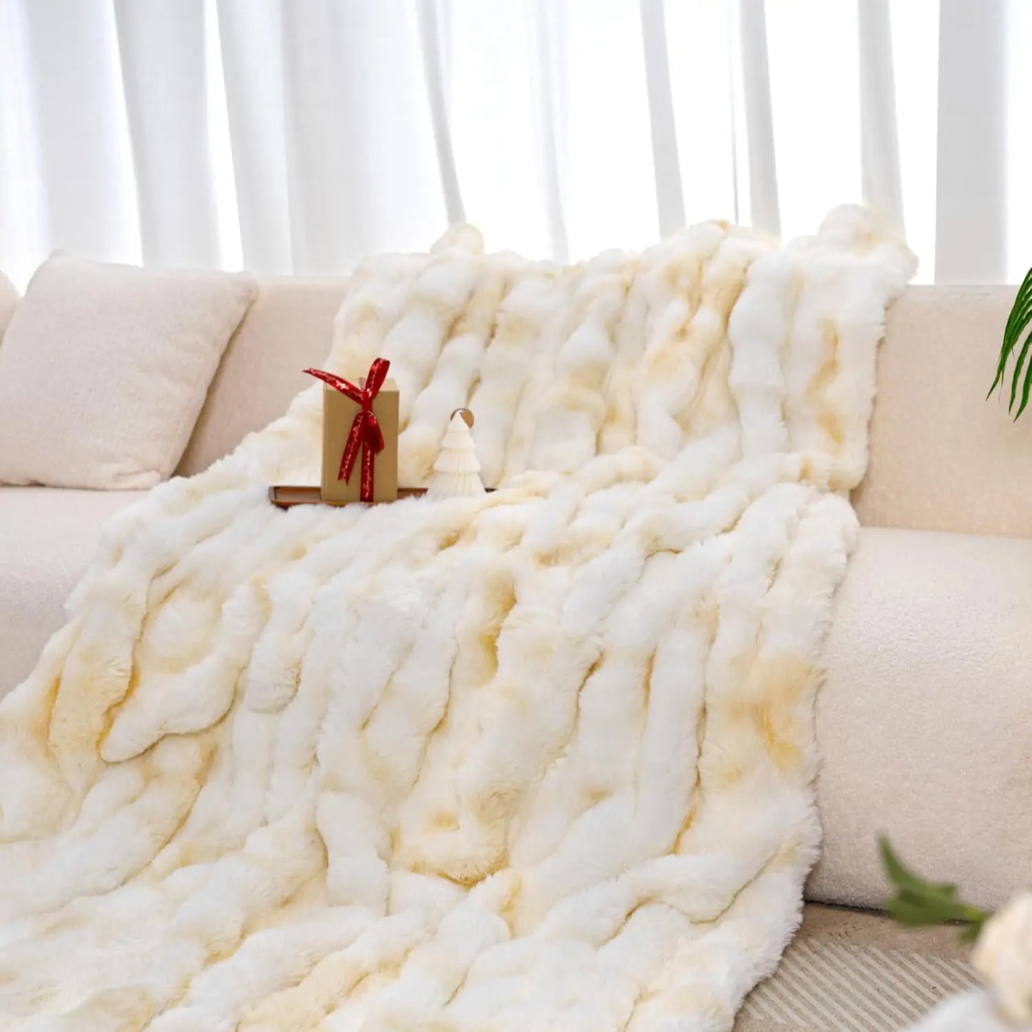 Faux Rabbit Fleece Blanket -  6 lbs Faux Rabbit Fleece- Bedspread