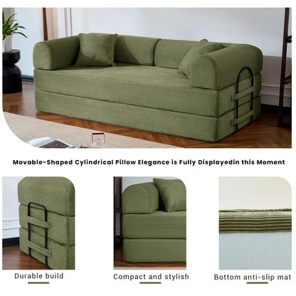 79’’  Convertible Sofa Bed Corduroy Upholstered, Loveseat Sleeper