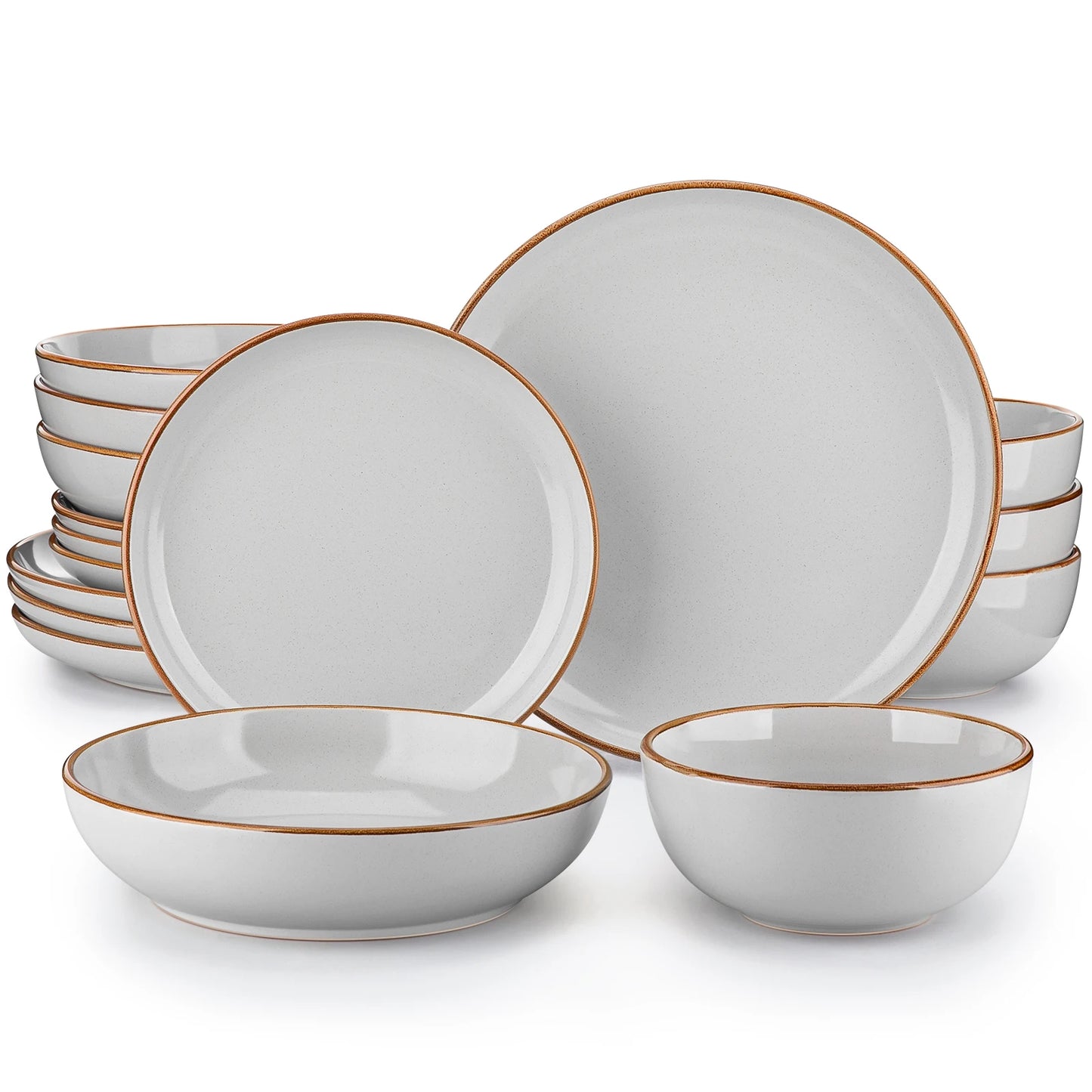 16/32 Piece Ceramic Glaze Tableware Set with Dinner/Dessert/Soup Plate/Bowl