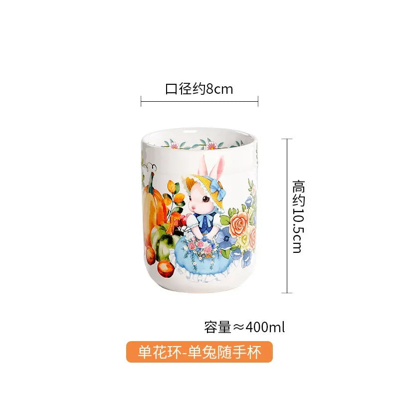 Creative Pumpkin Rabbit Pattern Tableware Garden Style Ceramic