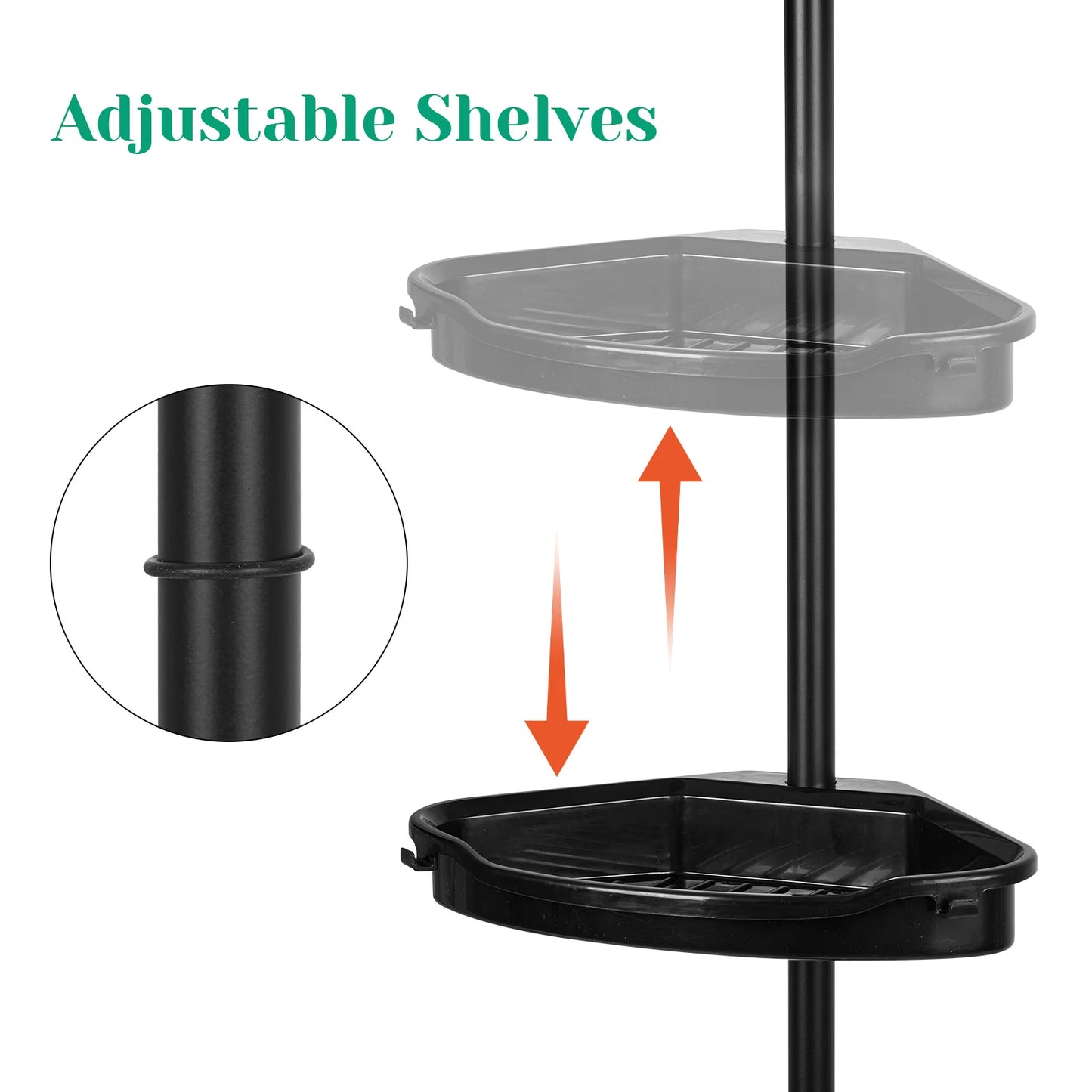 Shower Caddy with Tension Pole Bathroom Storage