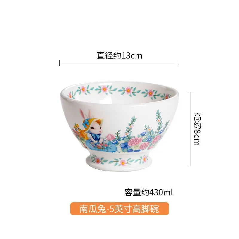 Creative Pumpkin Rabbit Pattern Tableware Garden Style Ceramic