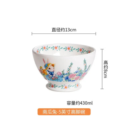 Creative Pumpkin Rabbit Pattern Tableware Garden Style Ceramic