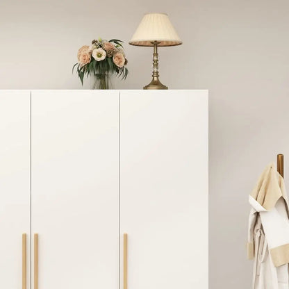 3 Doors Wardrobe Armoire Closet,  2 Hanging Rod,