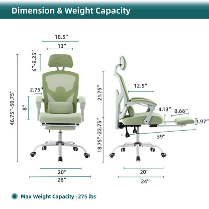 JHK Reclining High Back Rocking Gaming Chair Computer Desk Swivel Rolling