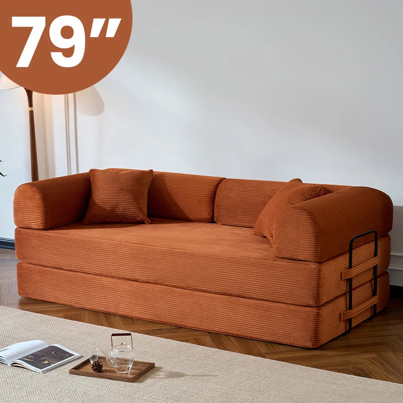79’’  Convertible Sofa Bed Corduroy Upholstered, Loveseat Sleeper