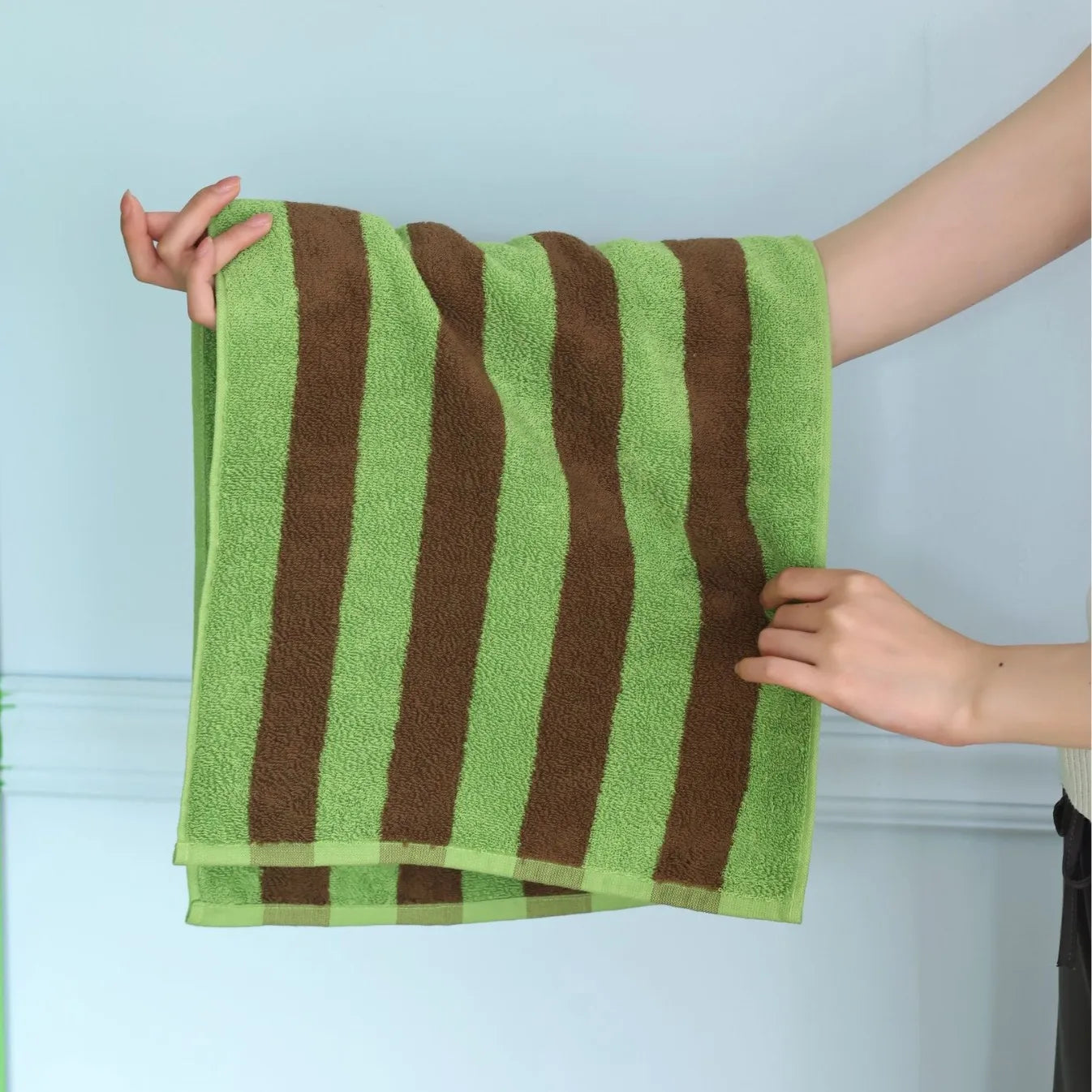 Striped Bath Towel  Washcloth Bathroom Towels
