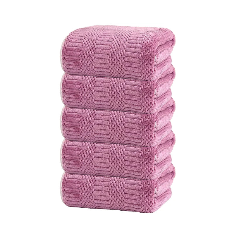 5pcs  Towels Set, Microfiber Soft Highly Absorbent, Quick Dry