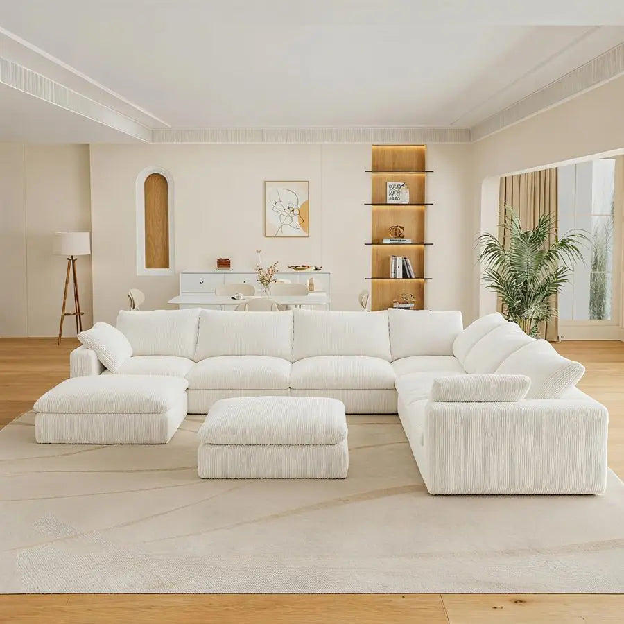 Cloud Modular Sofa, 8 Seater,  U Shaped with Ottoman