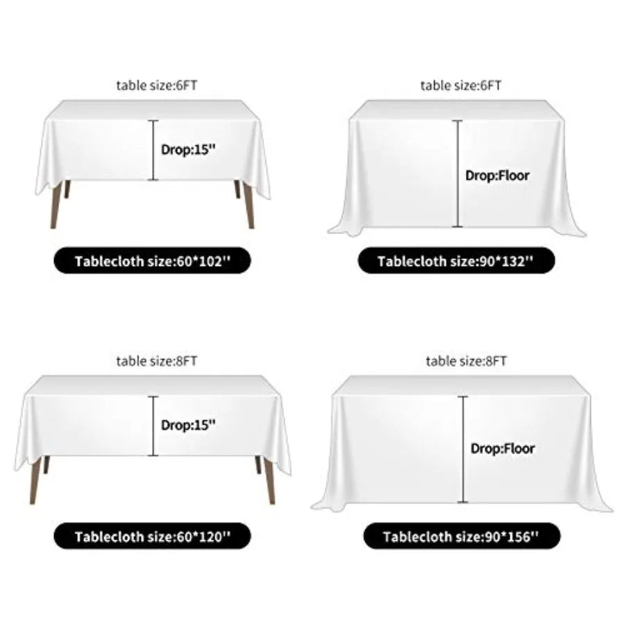2pack 90x156 Inch Rectangular Tablecloth Polyester Fabric