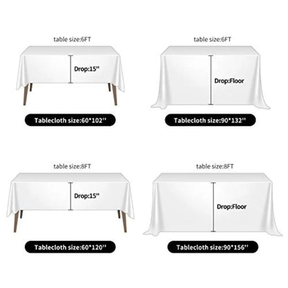 2pack 90x156 Inch Rectangular Tablecloth Polyester Fabric