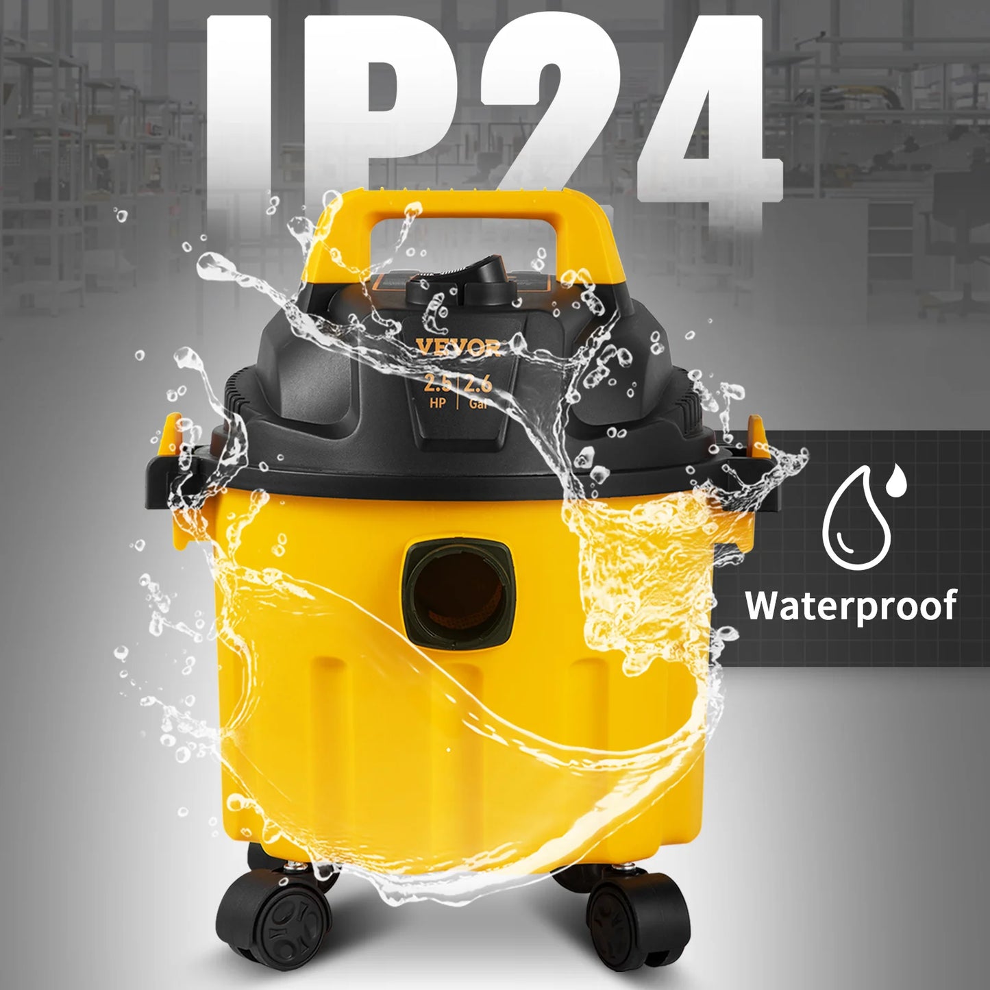 Wet Dry Vac 2.6 Gallon in 1Portable Shop Vacuum Attachment Storage
