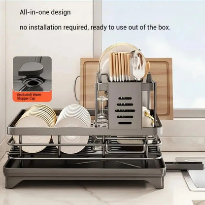 Stainless Steel Dish Drying Rack  Over Sink Plate Drainer Storage