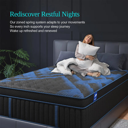 12"Gel Memory Foam  Mattress Medium Firm, Motion Isolation