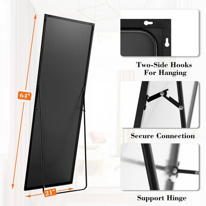 JHK 64"x21" Full  Wall Mirror Standing Hanging or Leaning Wall-Mounted Mirrors with Stand