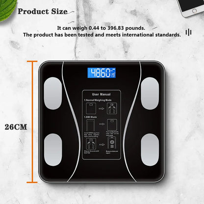 Smart Wireless Digital Bathroom Weight Scale, Body Composition Analyzer